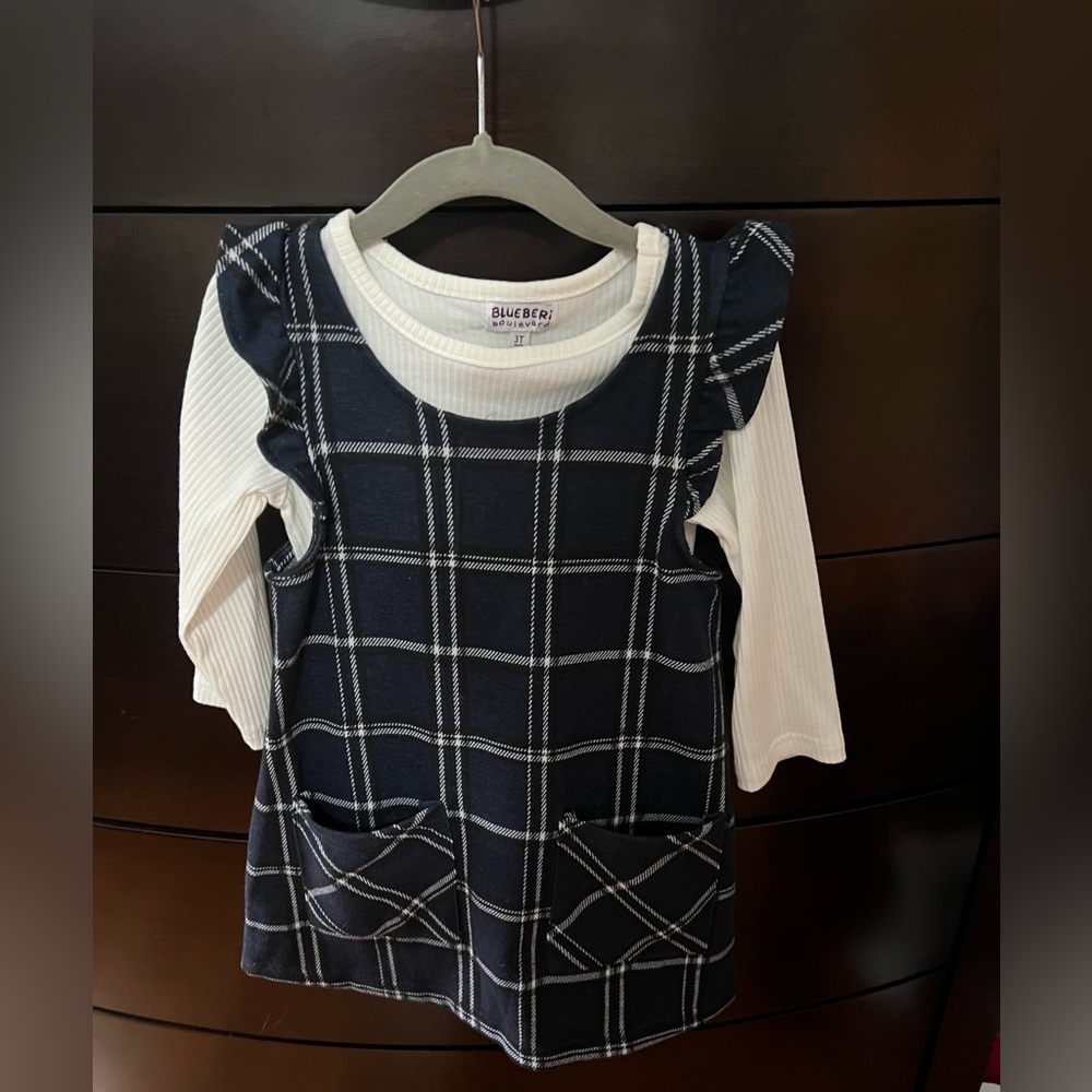 3T 2 piece plaid dress